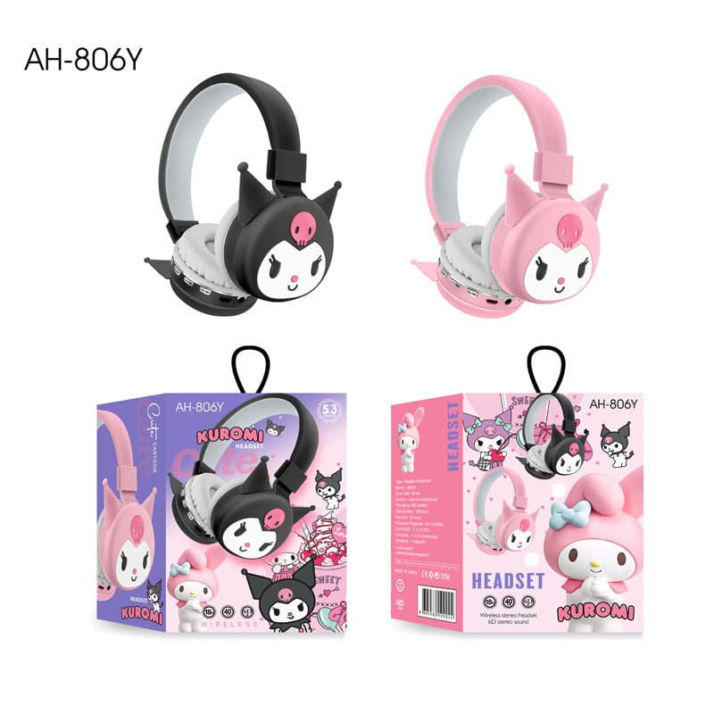 Sanrio New AH806Y Headset Cute Cartoon KT Cat Bluetooth Headset Mobile Phone Computer Stereo Headset