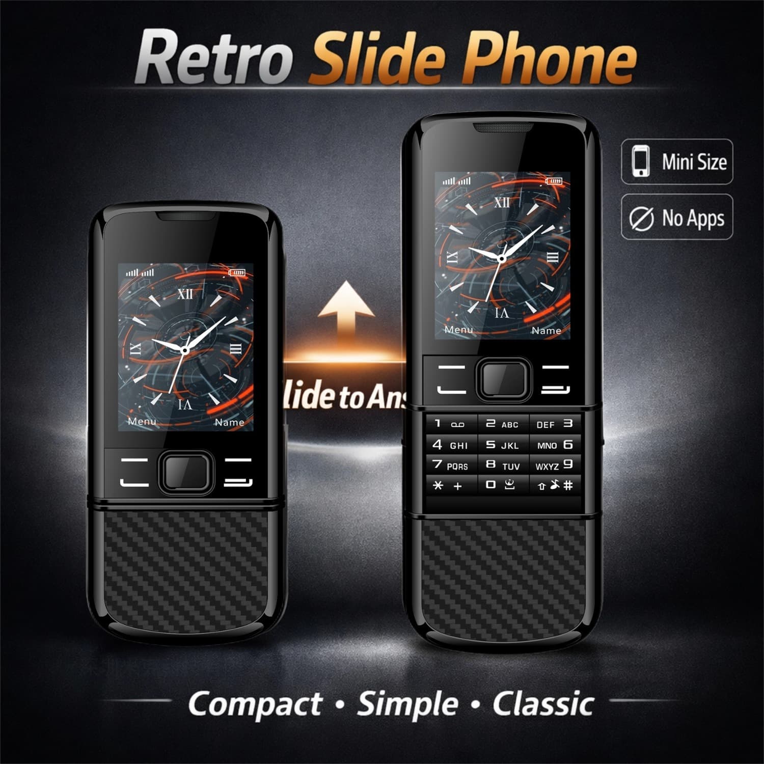 Classic Slide Phone for Men Luxury Business Backup Metal Shell Cross-border Hot Seller Senior Phone