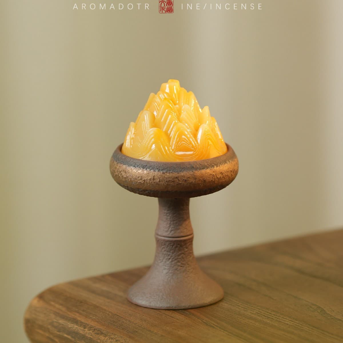 Boshan High-Foot Glass Incense Burner for Incense Ceremony, Incense Stamping, Aromatherapy, Buddhist Home Decoration, Premium Fragrance Burner