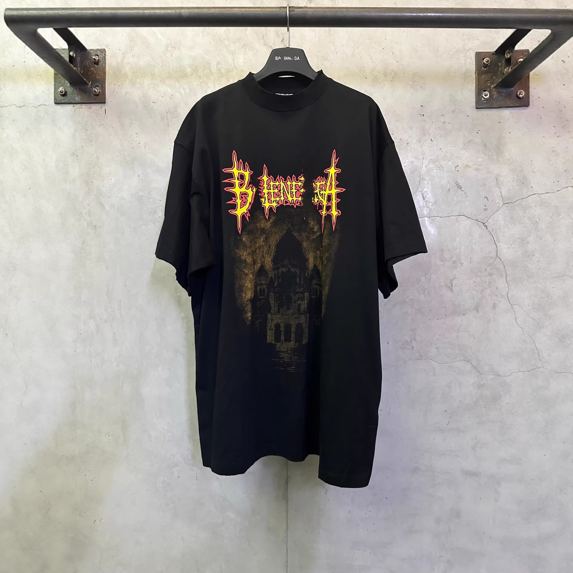 【In-Stock Instant Shipping】High-Quality Version 26Ss New Paris B Brand Rock Style Digital Direct Print Unisex T-Shirt
