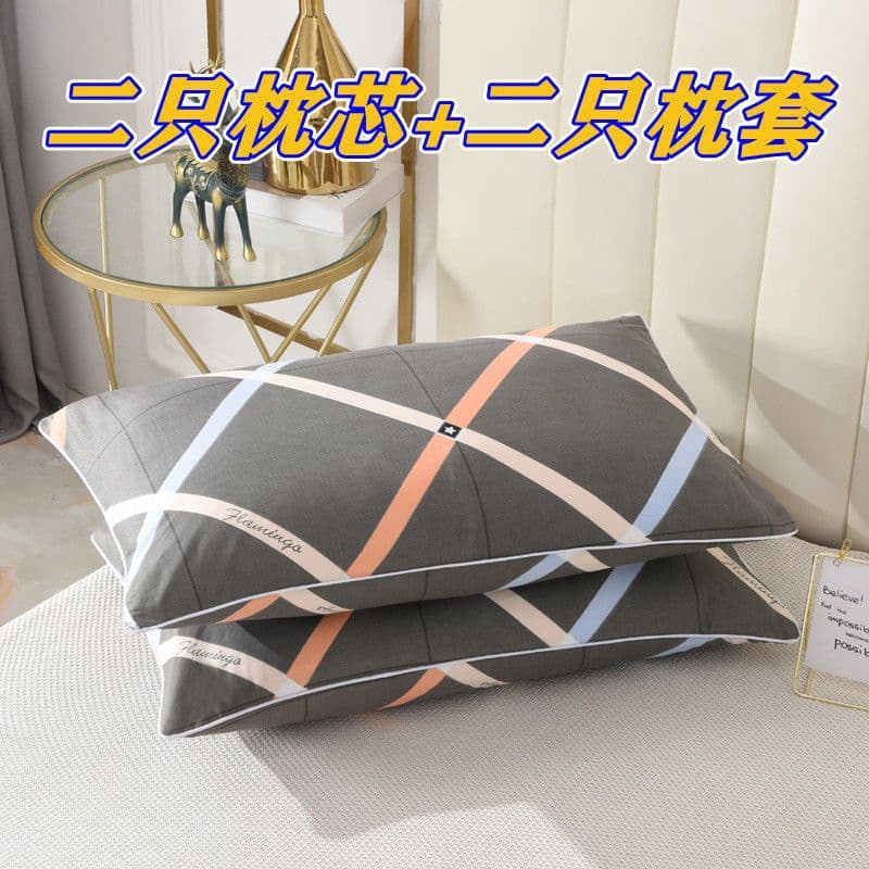 Pillow cores, a pair or single, with pillowcase sets, for single adults, wedding, home, hotel, and student use.