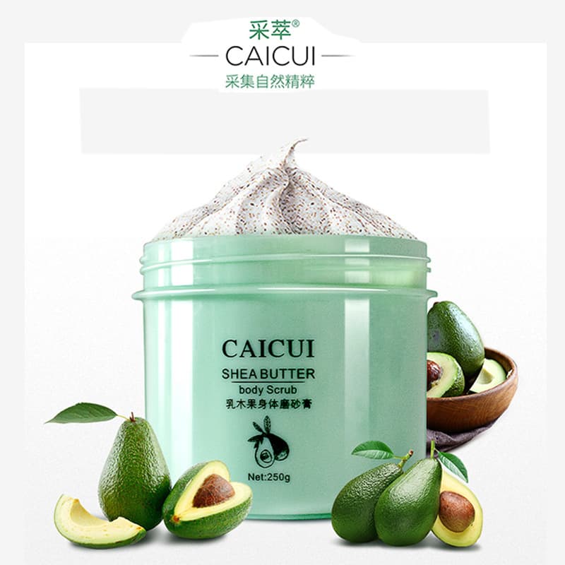 Cai Cui Shea Butter Body Scrub: Delicate, gentle, nourishing, moisturizing, and exfoliating without damaging the skin (250g)