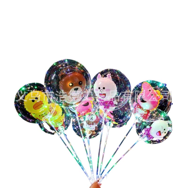 Internet celebrity Bobo Balloon wholesale night market stall transparent luminous balloon floor push toys wholesale stall Bobo Ball Factory