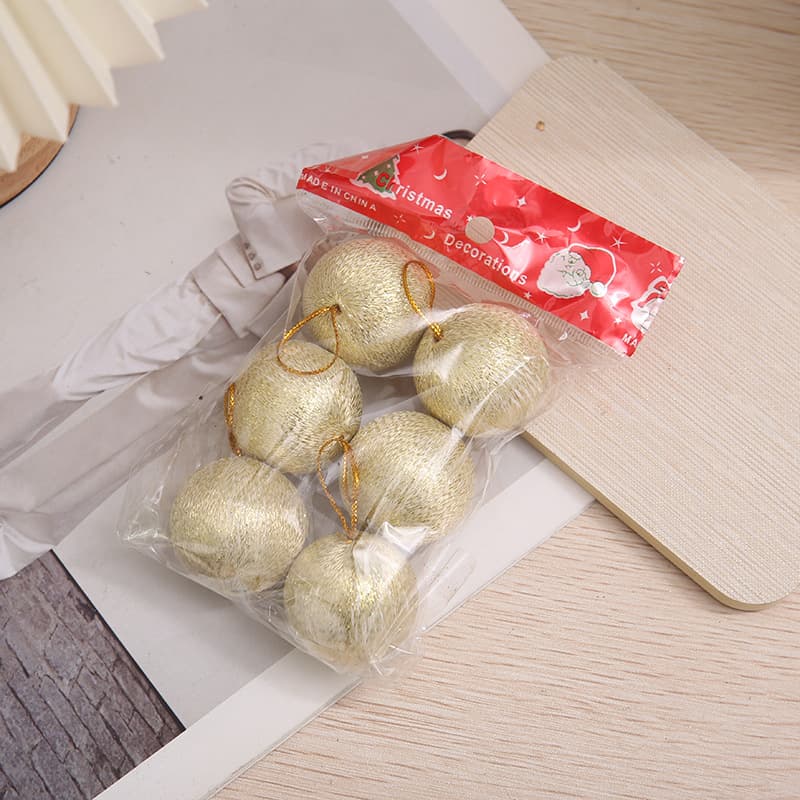 New Christmas Holiday Gold Pink Gold Wire Decoration Ball Wrapping Colorful Christmas Ball Christmas Decoration Saint