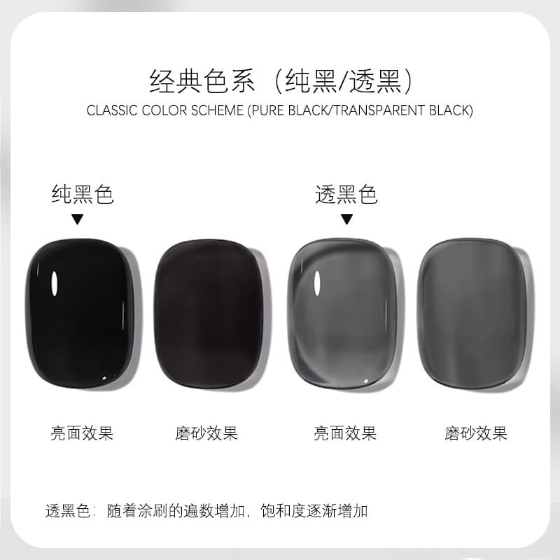HONGNUO Gel Polish Pure Black Transparent Black Versatile Long-Lasting Extra Black UV Gel Nail Polish for Nail Salons