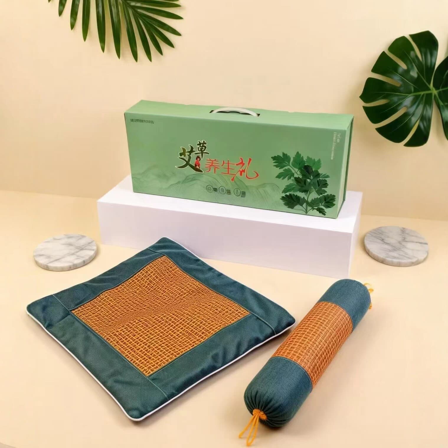 Mugwort Health Gift Box Set, Mugwort Pillow Core, Herbal Pillow, Office Nap Souvenir, Practical Business Gift