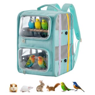 Parrot Travel Bag Cockatiel Budgie Outdoor Bird Cage Double-Layer Backpack Crossbody Portable Shoulder Bird Walking Bag