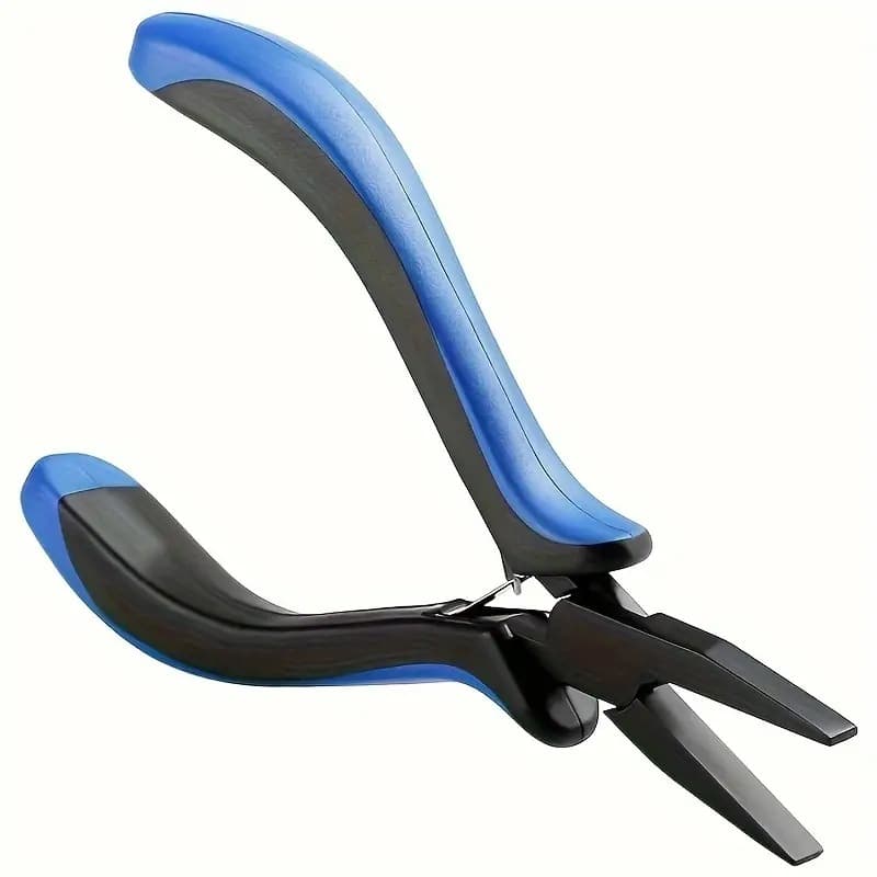 Blue and black flat-nose pliers, jewelry pull line fishing pliers, DIY handmade hook tying pliers, line pliers, plastic-coated handle tool pliers