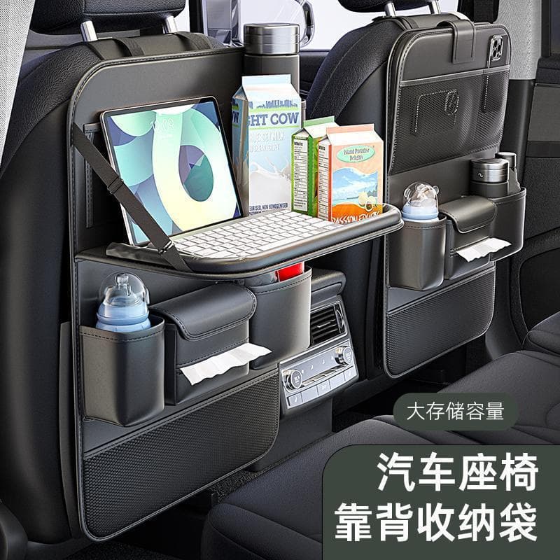 Car Storage Bag Seat Back Organizer Hanging Pocket Tissue Box Holder Car Backseat Shelf Automotive Accessories