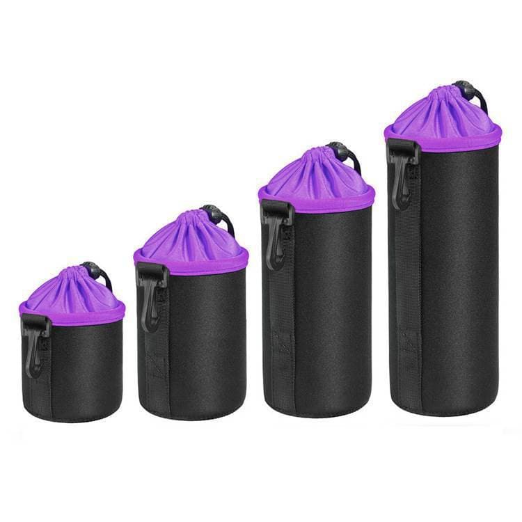 Camera Lens Bag, Purple Thickened Plush Hanging Lens Sleeve, Neoprene Lens Tube, Leide Brand