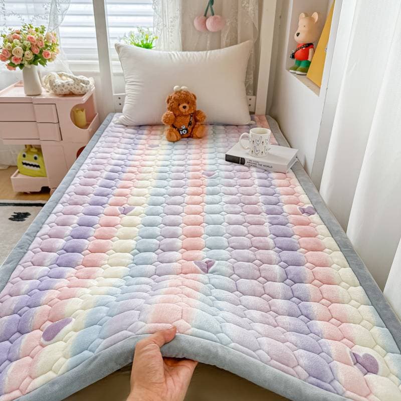 2025 New Milk Fleece Feather Cotton Mattress Pad, Student Dormitory Bedding, Home Mattress, Extra Thick Warm 3D