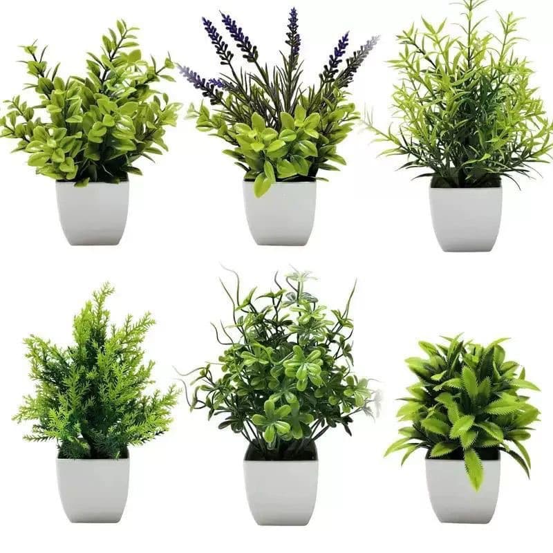Cross-border Wholesale Simulation Small Potted Eucalyptus, Creative Office/Home Decor, Plastic Flower Mini Bonsai