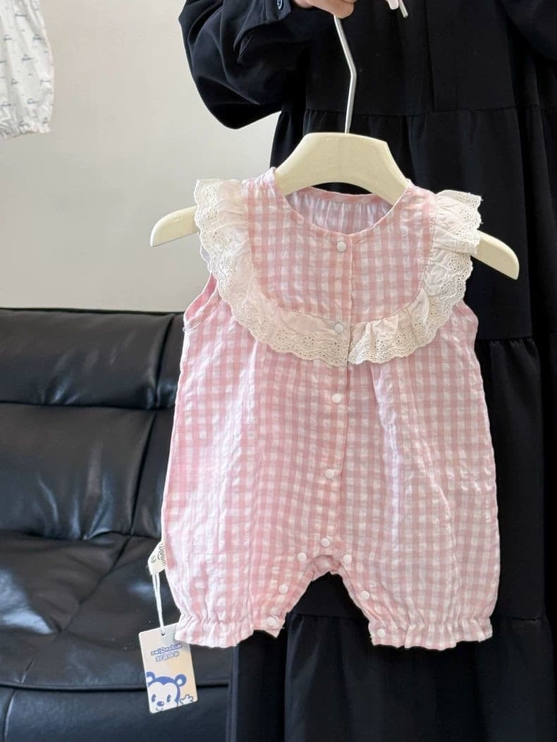 Baby clothes summer thin baby girl jumpsuit harem infant princess rompers pink other long sleeves
