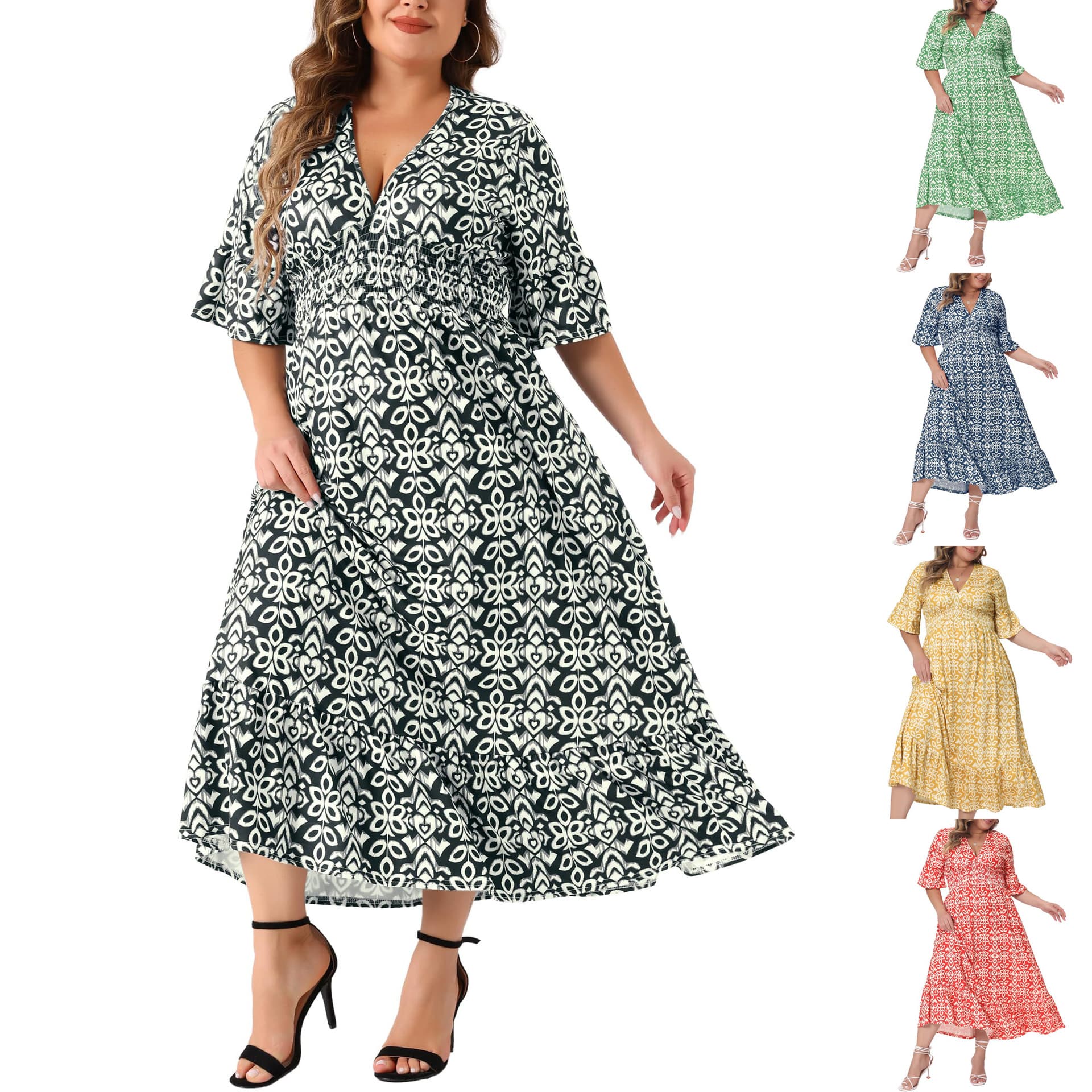 2024 cross-border European and American clothing tiktok foreign trade shein Amazon long skirt plus size women's dress women