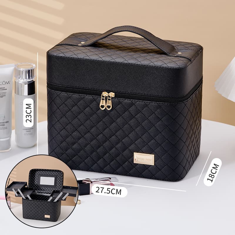 Cross-border Large Capacity Four-Compartment Makeup Case High-Appearance Makeup Artist Storage Bag Waterproof Beauty Toolbox Wholesale
