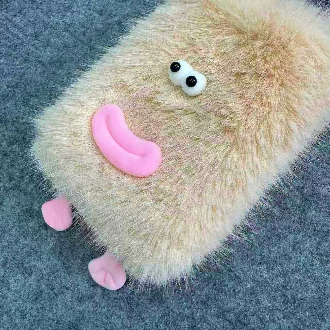 2026 New Plush Crossbody Bag for Women Korean Style Cute Cartoon Little Monster Phone Bag Fashion Versatile Fuzzy Shoulder Bag