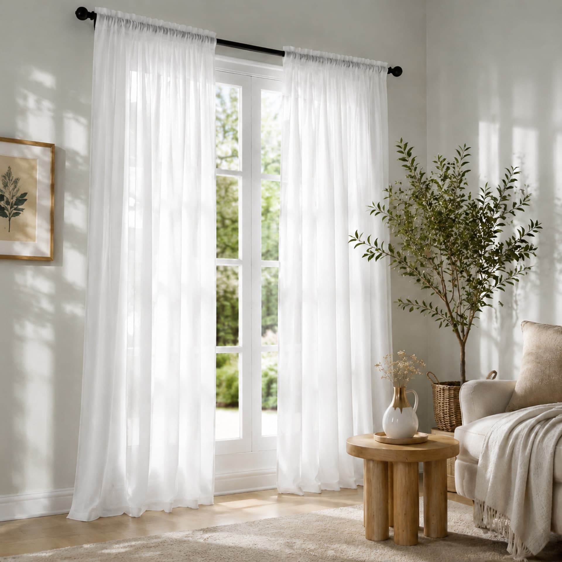 Cross-Border Curtain Amazon White Sheer Curtain Light-Transmitting but Not See-Through Temu Blackout Curtain Finished Product Foreign Trade Wholesale