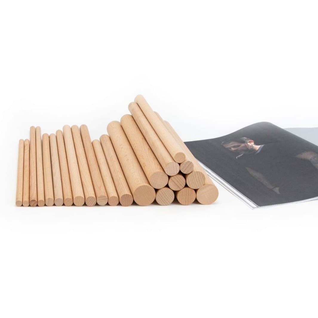 Solid Wood DIY Beech Round Rods, Thin Wood Sticks for Weaving Decoration, Beech Wood Strips Model Building Materials Small Round Sticks
