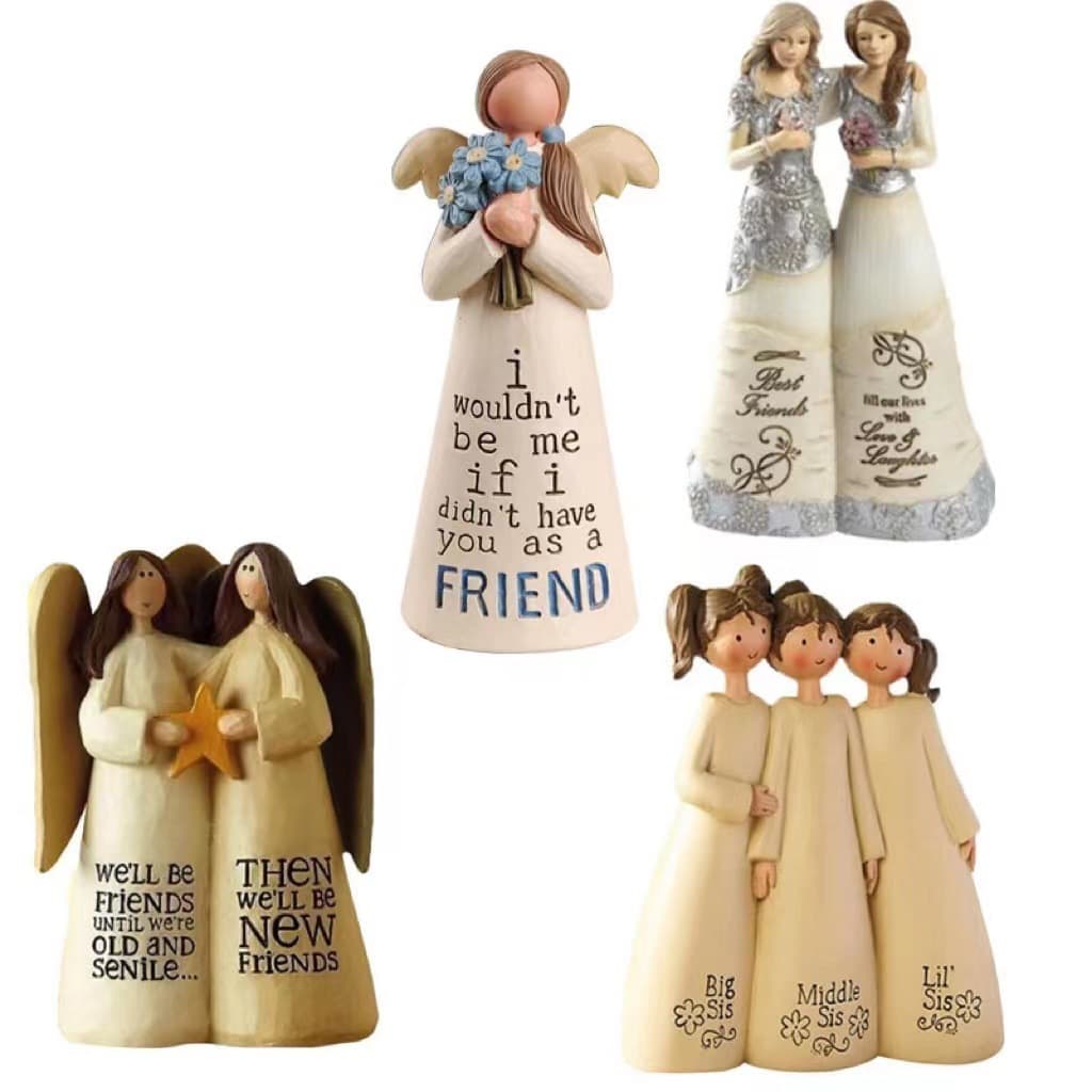 Friendship Sculpture Resin Craftwork Ornament Desktop Decoration Angel Figurine