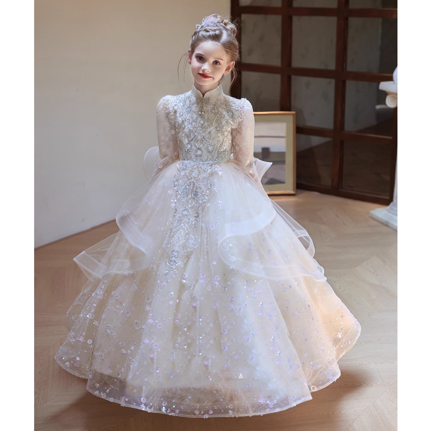 Children's Birthday Evening Gown Princess Dress Flower Girl Wedding Dress High-End Piano Performance Outfit Girl Host