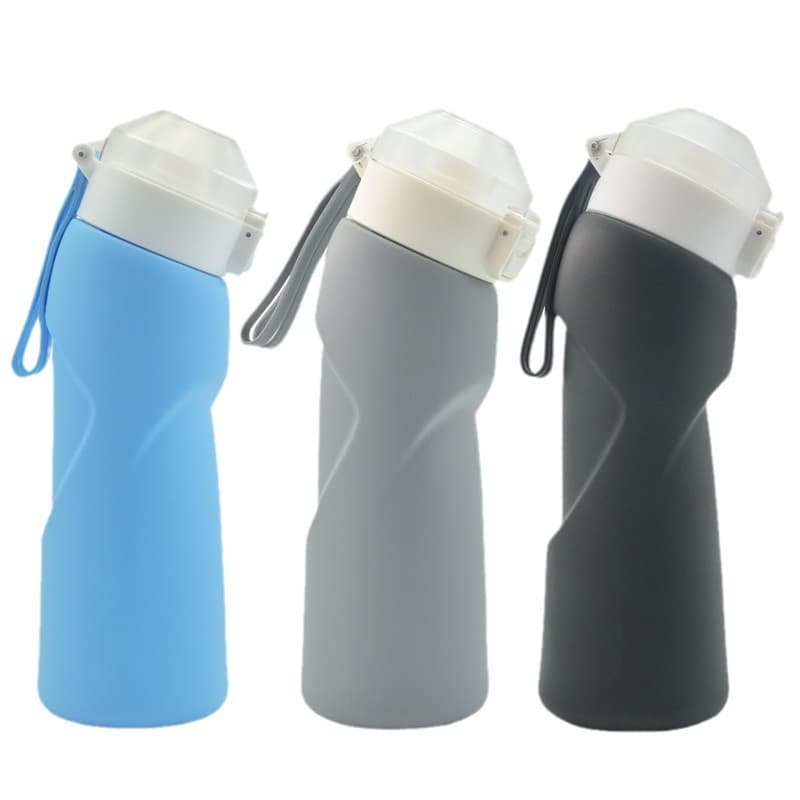 Cross-border Creative Platinum-Grade Silicone Foldable Large Capacity Tilted Water Bottle for Hiking and Mountaineering Portable Water Flask