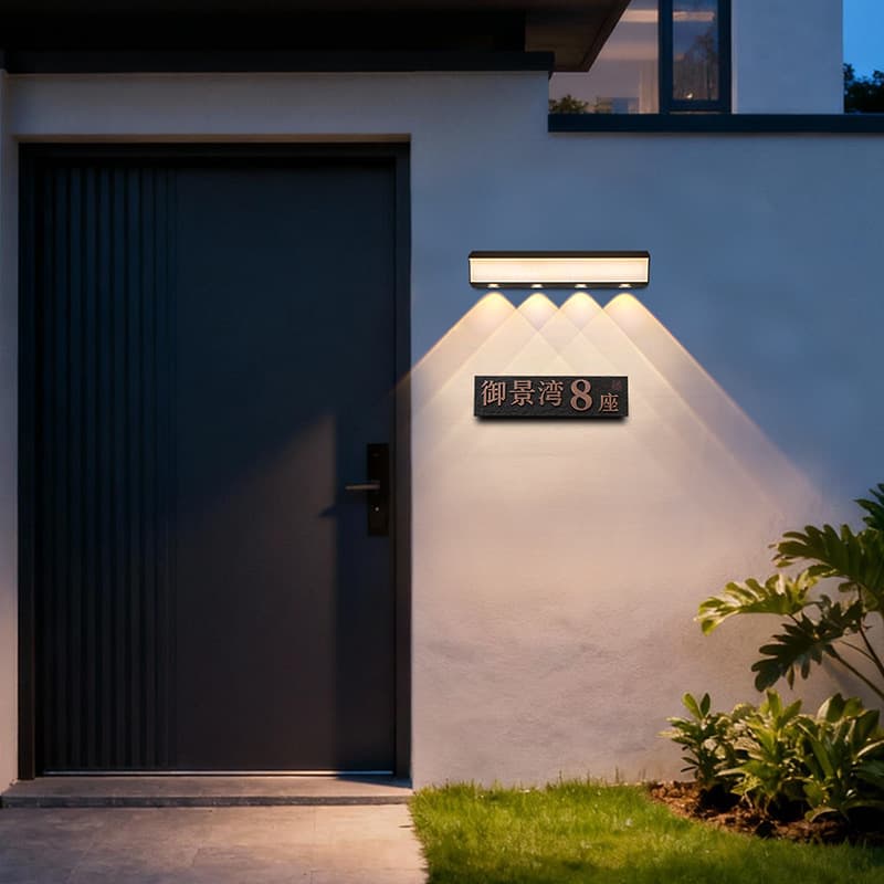 Solar-powered outdoor wall washer light, waterproof strip wall light, villa courtyard garden terrace exterior wall decorative ambient light.