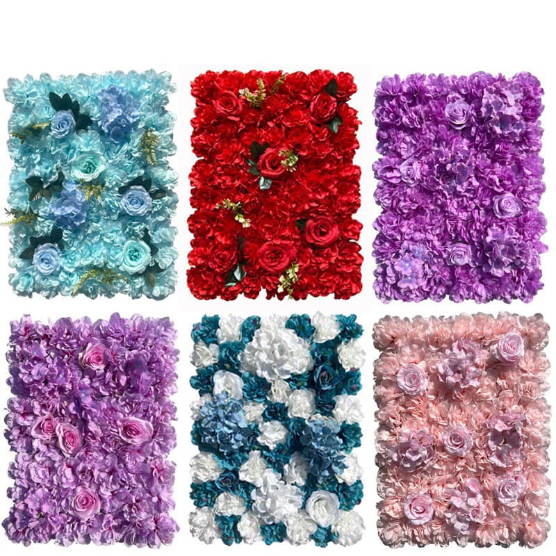 New Source Simulation Rose Wall Artificial Fake Flowers Hydrangea Row Wedding Photography Silk Flower Decorative Background Wall