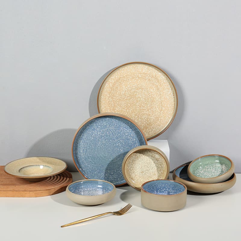 Kiln-Changed Ceramic Dinner Plate, Pasta Plate, Salad Plate, Ins-Style High-End Western Plate, Creative Soup Plate