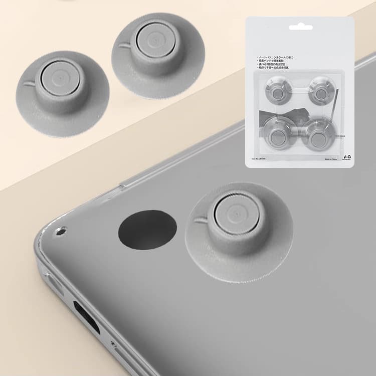 4-Pack Laptop Suction Cup Cooling Pads Non-Slip Elevated Base with Exhaust Feet and Support Stand