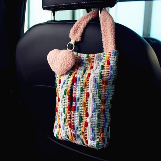 Creative Small Scented Hanging Fabric Car Tissue Box, Car Tissue Box, DIY Tissue Bag Soft Tissue Pouch