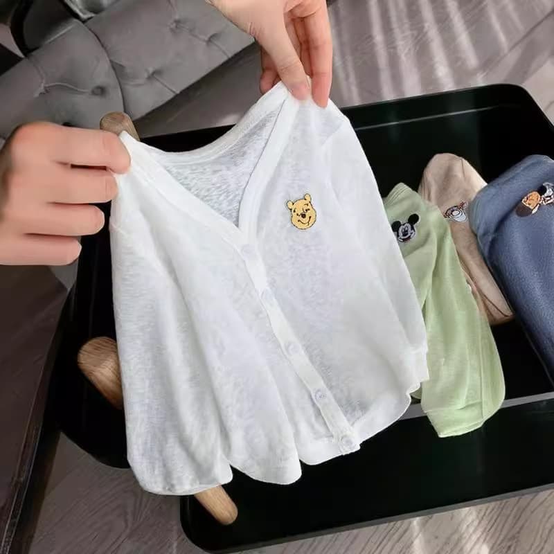 Summer Icy Cool Boys Girls Sunscreen Clothing Cute Children's Sun Protection Shirt Breathable Thin Outdoor Sunshade Sunscreen Top
