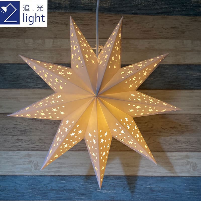 Christmas decoration supplies 3D pentagram and heptagram laser cut ceiling display pendant lampshade hanging accessories