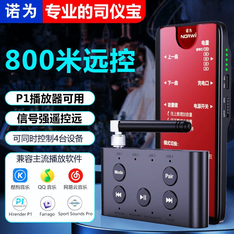 Noway N61 Smart Card Wedding Host Master of Ceremony Music Remote Control Wireless Control Instructor