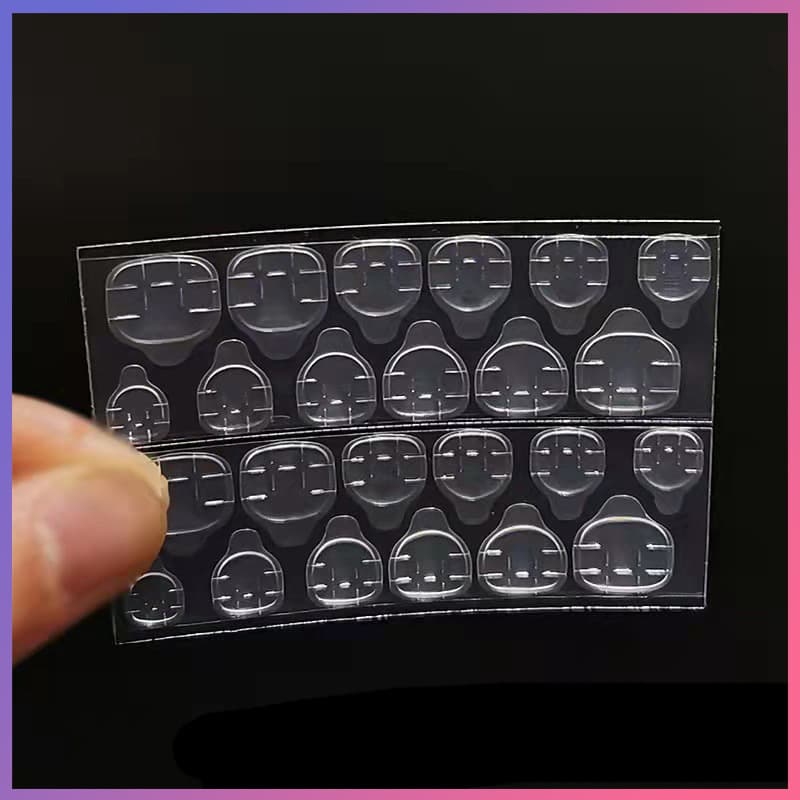 Transparent Double-Sided Tape 24 Sheets Jelly Glue Wearable False Nails Waterproof Nail Art Supplies Acrylic Material Princess Series