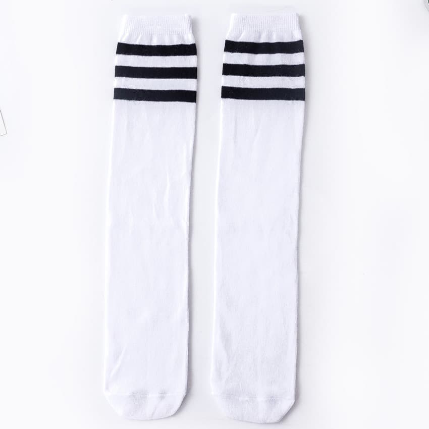 Three-Stripe Football Socks for Students, Spring/Autumn/Summer, Mid-Calf Socks for Boys and Girls, Half-High Tube Socks for Toddlers, Long Socks