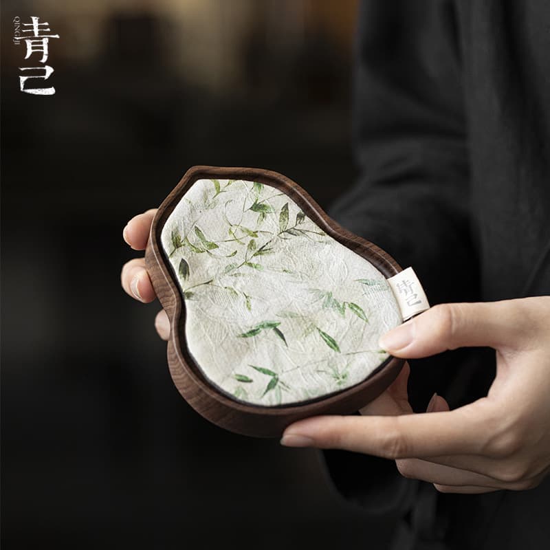 Moji Chinese Brocade Fortune Tea Mat Walnut Gourd Teapot Tray Home Teapot Pad Tea Set Accessories Tea Cloth Mat