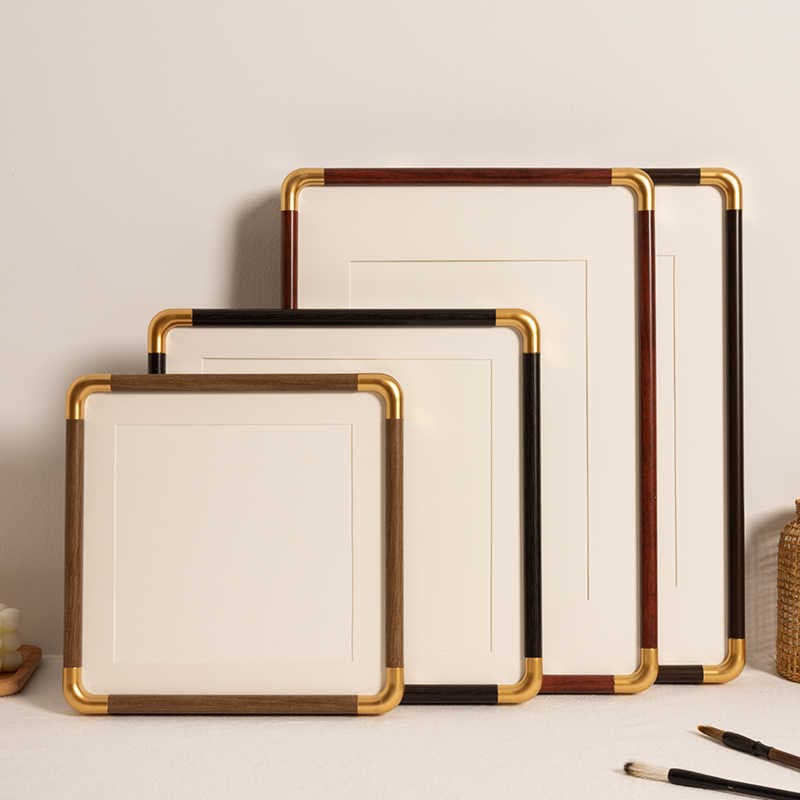 Copper corner Chinese picture frame empty frame mounted calligraphy and painting photo frame table hanging wall cross stitch paper-cut framed display frame