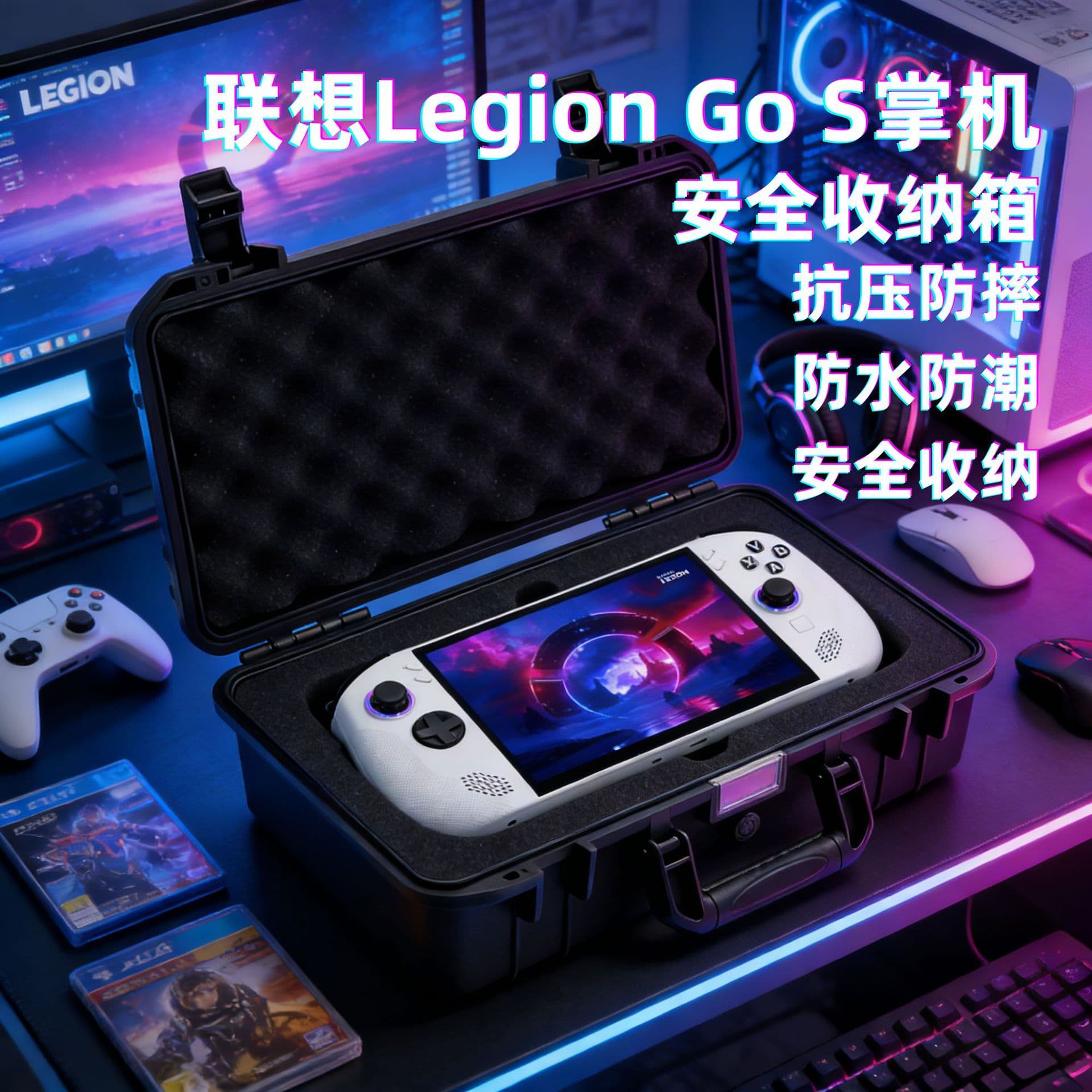 Compatible with Lenovo Legion Go S Handheld Storage Bag, Carrying Case, Storage Box, Protective Cover