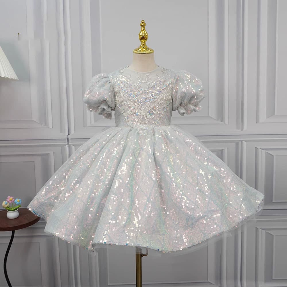 Girls Evening Gown Premium Sense Little Host Piano Performance Dress Birthday Princess Dress Wedding Flower Girl French Style