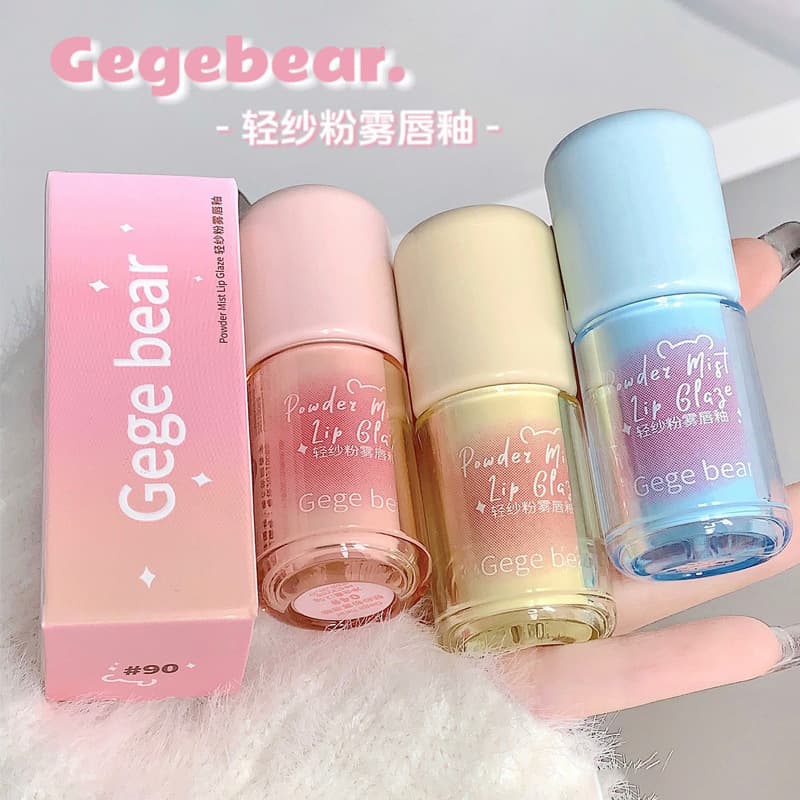 Gege Bear Velvet Matte Lip Glaze Lightweight Powder Fog Colorful Lipstick Makeup Lip Color Easy to Color Neutral Skin Type