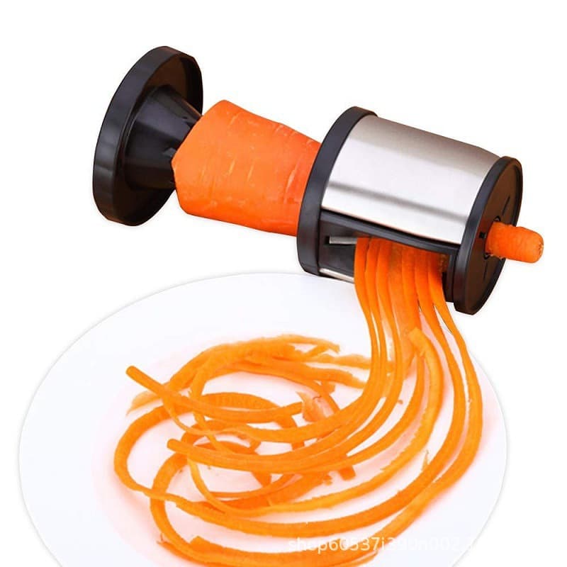 Household non-injury hand-held vegetable and fruit stainless steel grater spiral shredder melon and fruit cutting noodle-shaped long strips
