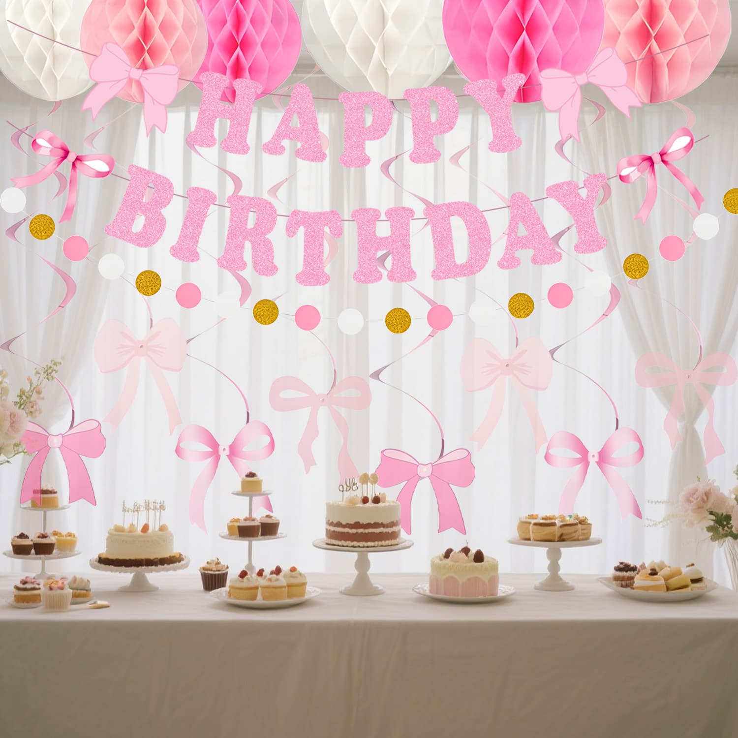 Bow Tie Theme Birthday Party Supplies Venue Decoration Banner Tablecloth Balloon Set