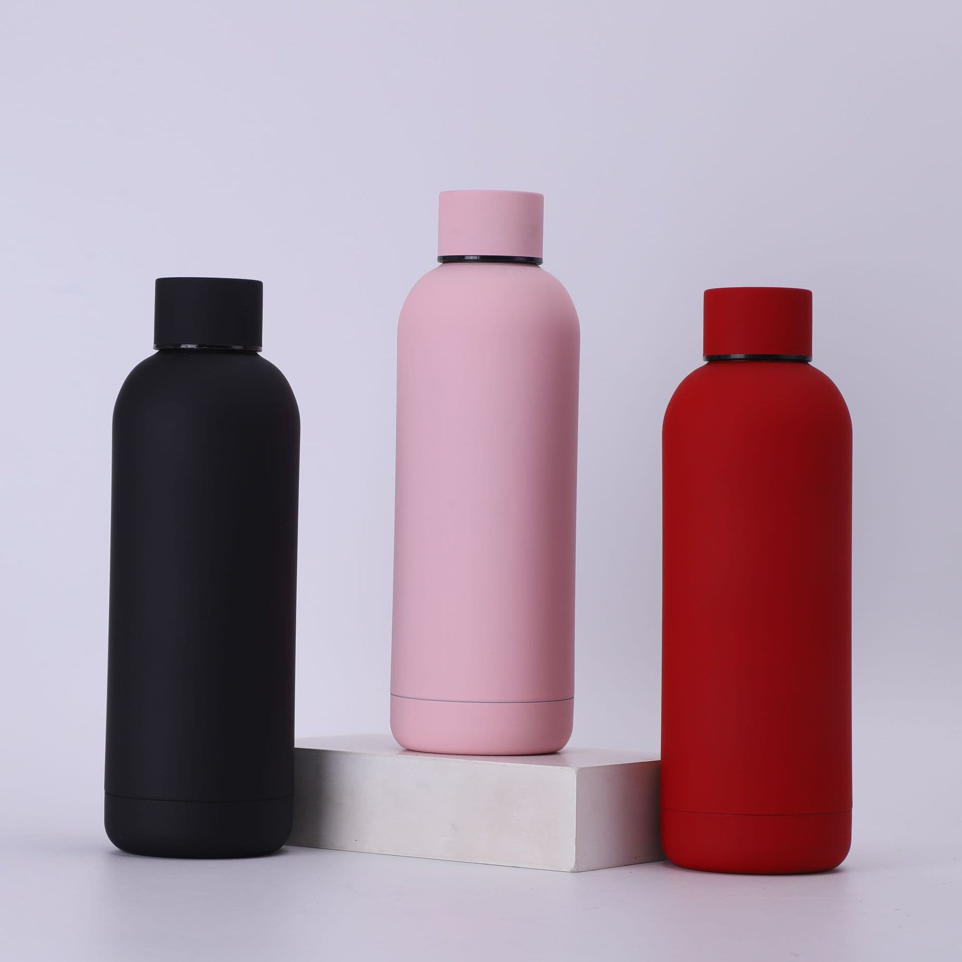 Cross-border thermos cup large capacity 304 stainless steel small mouth bottle outdoor portable rubber paint sports water bottle customization