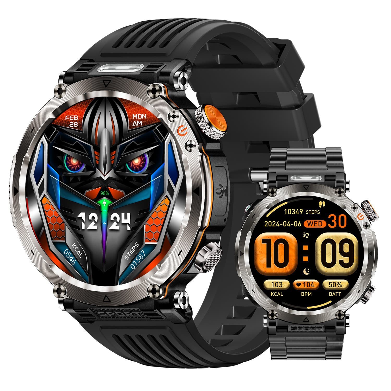 New HT30-B Smart Bracelet Watch Compass Multi-Sport Flashlight Heart Rate Bluetooth Calling Voice Assistant