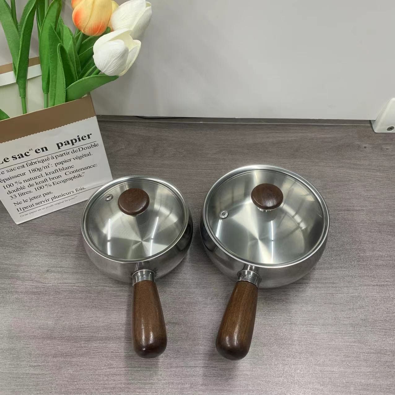 Stainless steel mini instant noodle pot, mini milk pot, induction cooker, single serving noodle cooker, baby food cooker