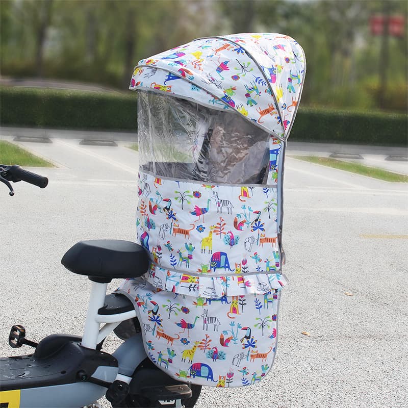 Rear-mounted electric bicycle child seat with rain cover, windproof cotton rain shelter enlarged and extended warm thick cotton shelter default option