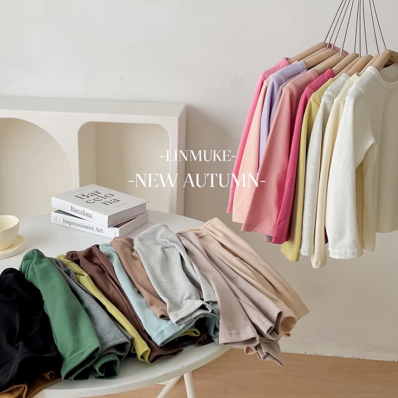 2026 Children's Pure Cotton Long-Sleeve T-Shirt Base Shirt for Spring and Autumn, Loose Solid Color Round-Neck Brushed Top for Boys and Girls