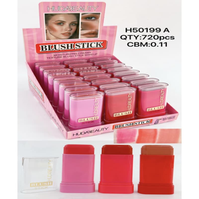 HUDA Beauty Blusher Stick Natural Nude Contour Brightening Radiant Cheek Color