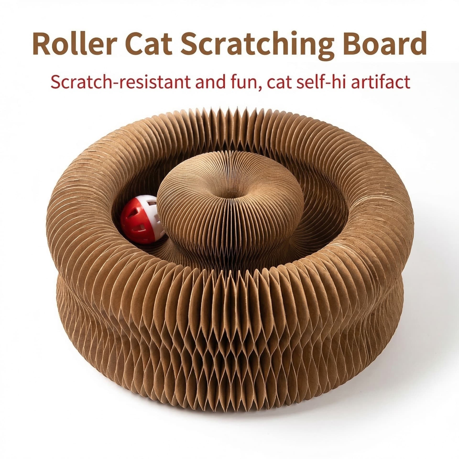 2026 New Cute Creative Bear Accordion Cat Scratcher Cat Toy Pet Supplies Wholesale