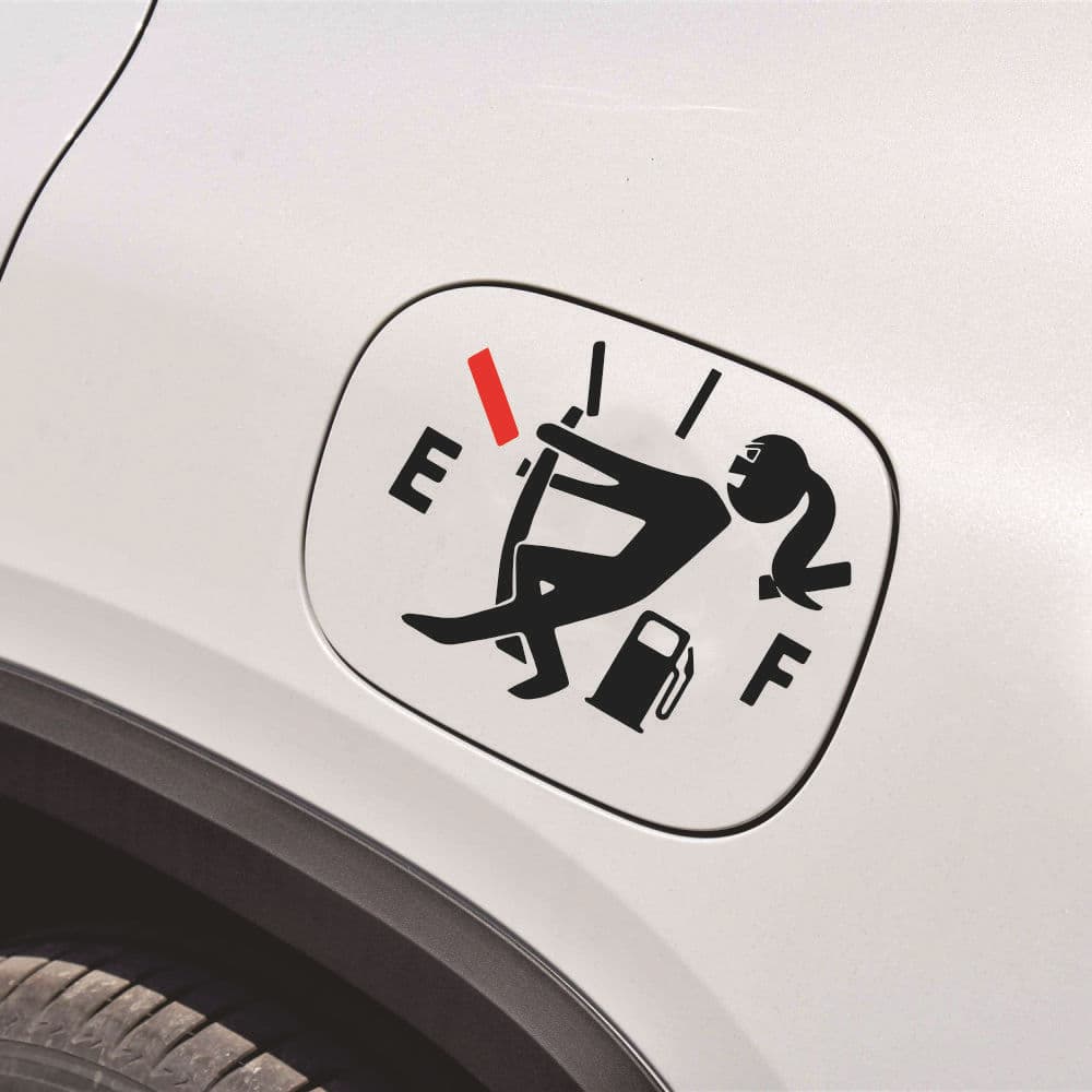 Fuel Cap Sticker Funny Low Fuel Level Waterproof Vinyl Car Decal AYX14